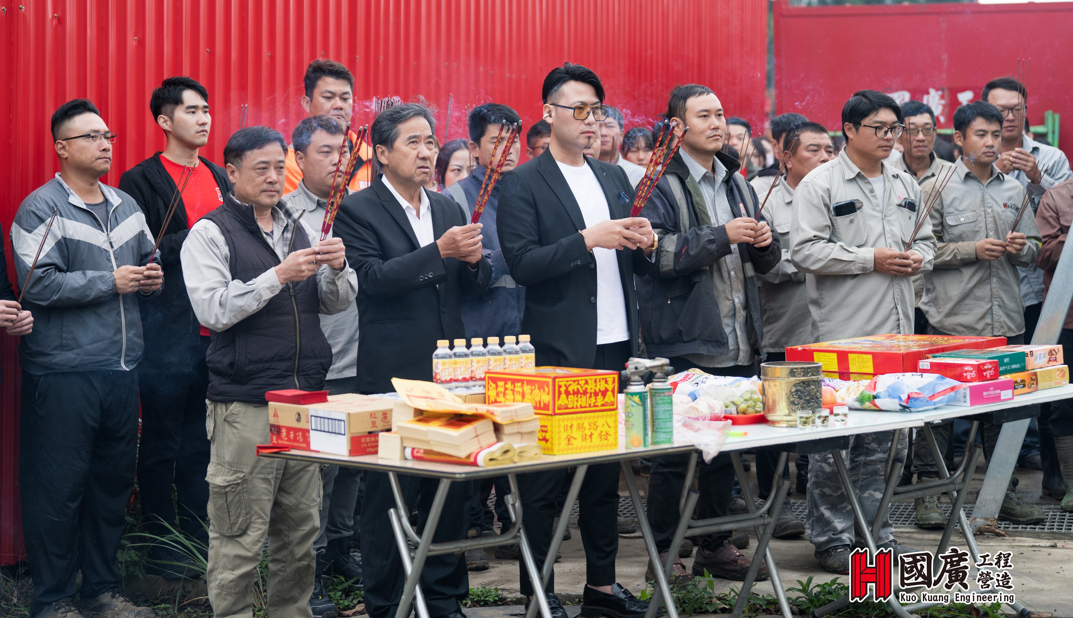 今日吉時，國廣總公司舉行開工祭拜儀式。